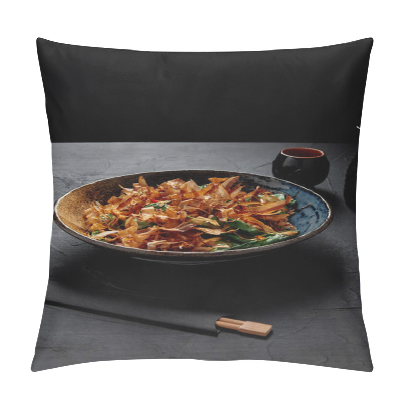 Personality  Plate With Gourmet Traditional Japanese Dish And Chopsticks Pillow Covers