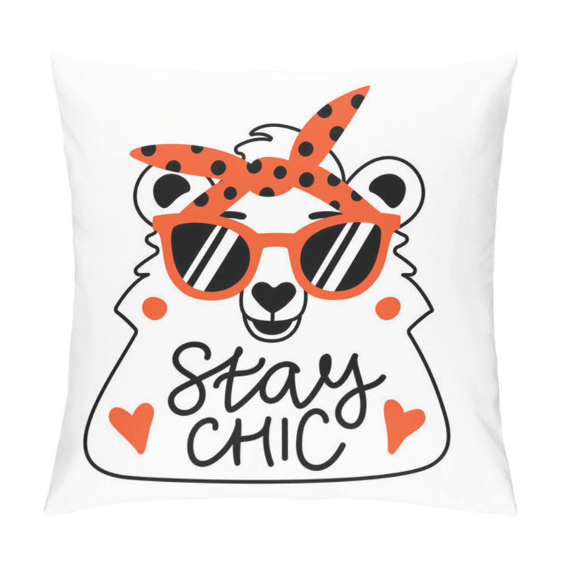 Personality  Cute Typography Poster, Sticker Template, Apparel Print Design With Animal Pillow Covers