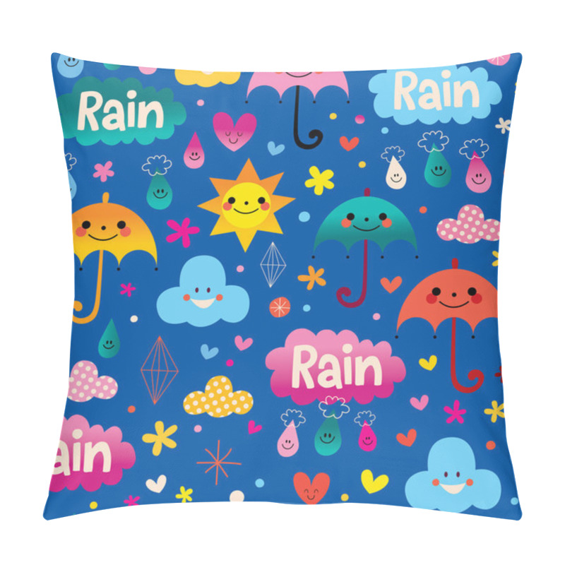 Personality  Umbrellas Rain Seamless Pattern Pillow Covers