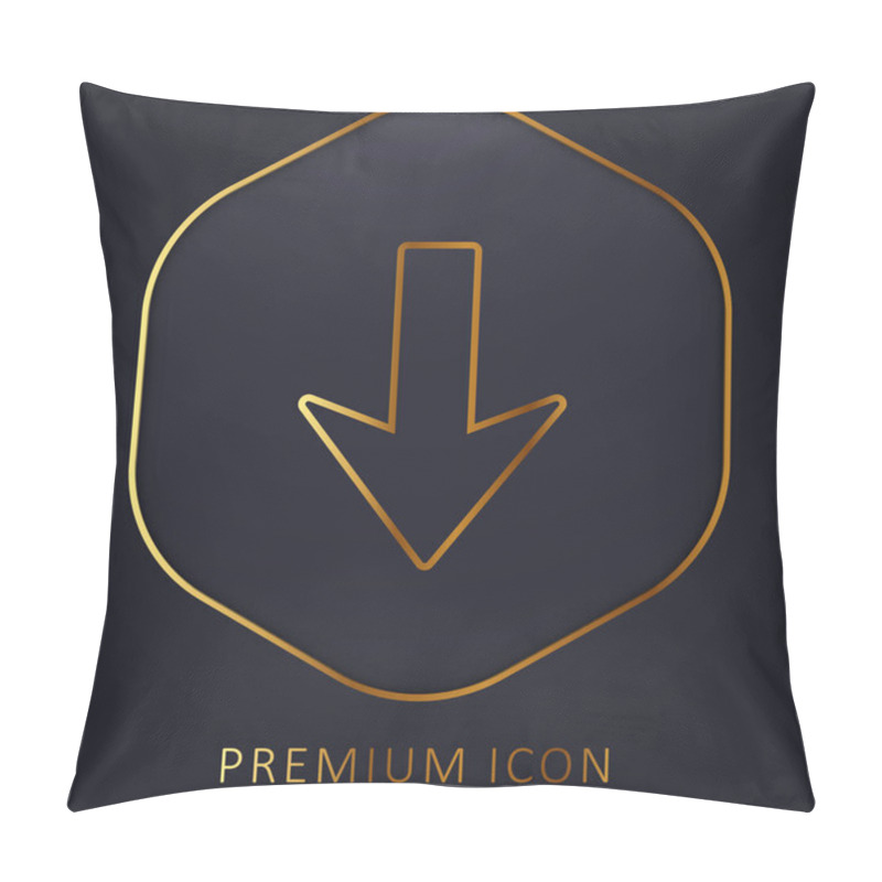 Personality  Arrow Down Golden Line Premium Logo Or Icon Pillow Covers