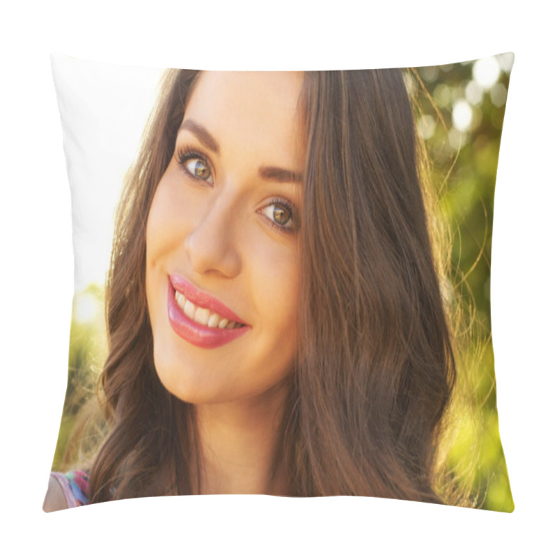 Personality  Beautiful Smiling Girl Pillow Covers