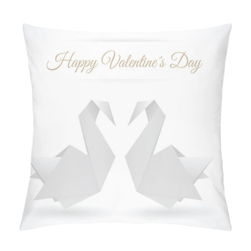 Personality  Swans Origami (Happy Valentine' S Day) Pillow Covers