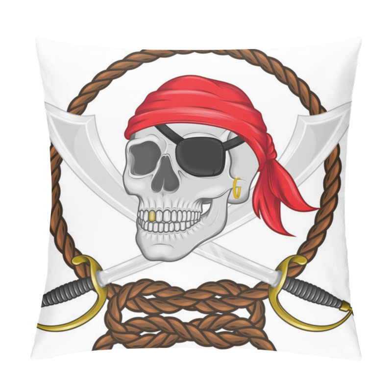 Personality  Pirate Skull Design With Swords And Rope Pillow Covers