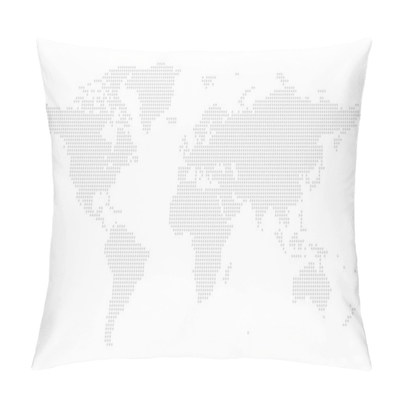 Personality  Dotted World Map On Dark Black Background. Global Map With Dots Pillow Covers