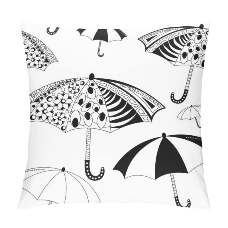 Personality  Seamless Autumn Background. Isolated Umbrella. Vector Illustrati Pillow Covers