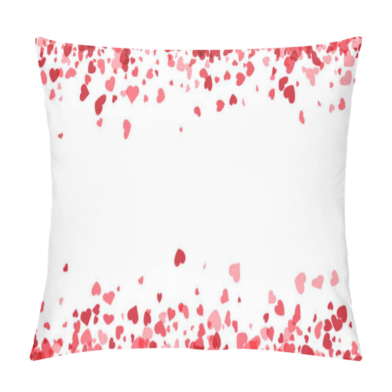 Personality  Love Valentine's Background With Pink Falling Hearts Over White. Pillow Covers