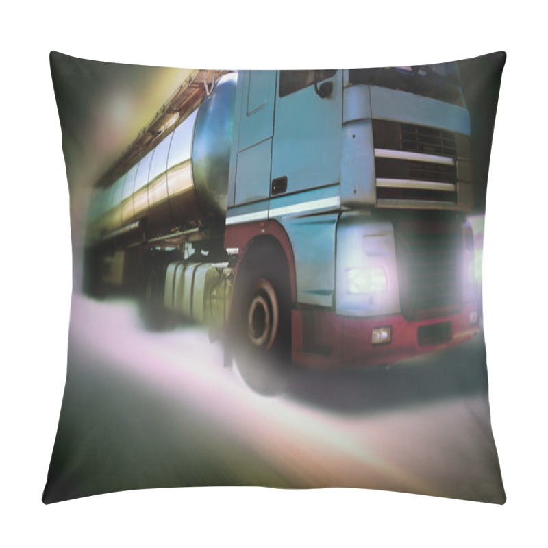 Personality  Truck Driving On Country-road Motion Pillow Covers