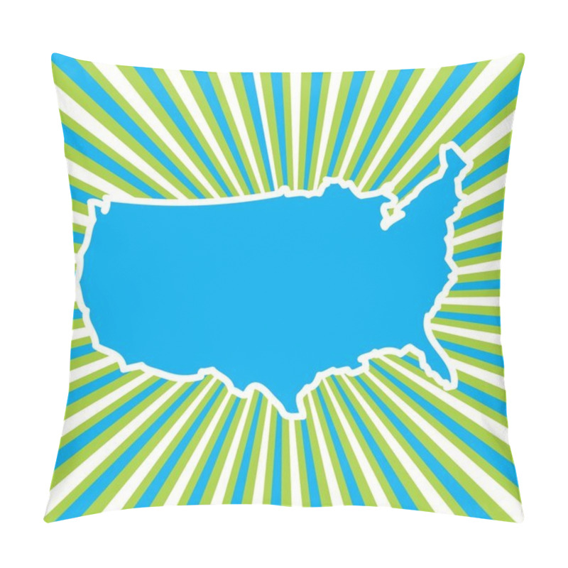 Personality  American Map Eps8 Vector Art Pillow Covers