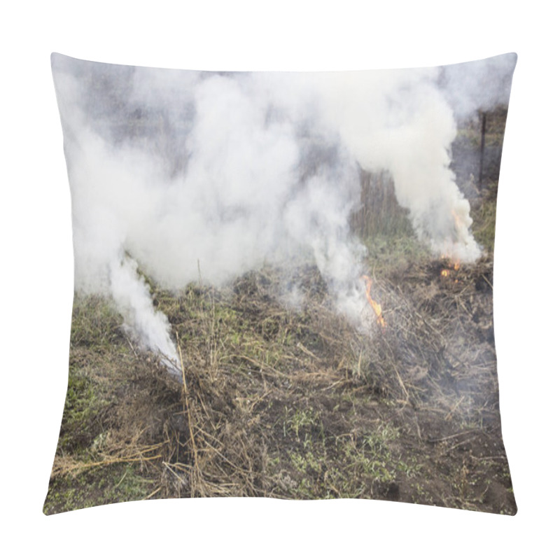 Personality  Smoke From Smoldering Dry Grass Pillow Covers