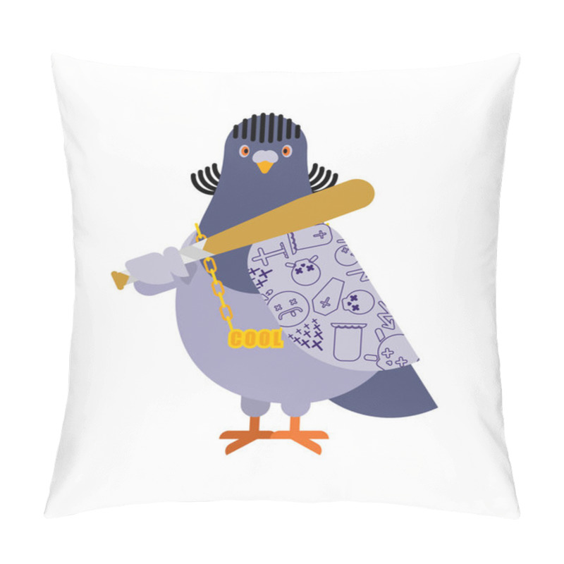 Personality  Pigeon Gangster. Cool City Bird. SWAG Gangsta. Pigeon Guy Rapper Pillow Covers