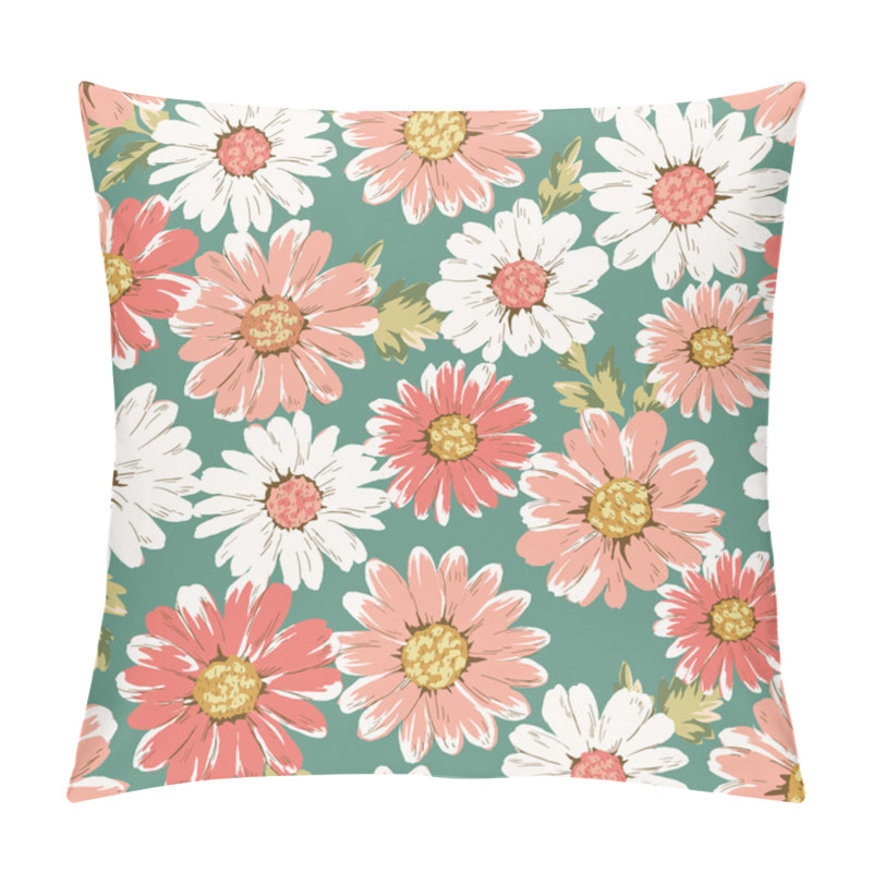 Personality  Seamless Flower,daisy Print Pattern Background Pillow Covers