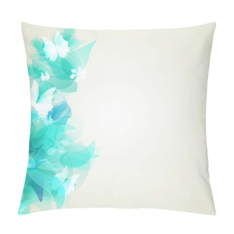 Personality  Bright Background With Light Blue Abstract Flowers Pillow Covers