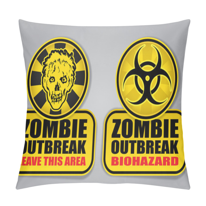 Personality  Zombie Outbreak Signs Pillow Covers