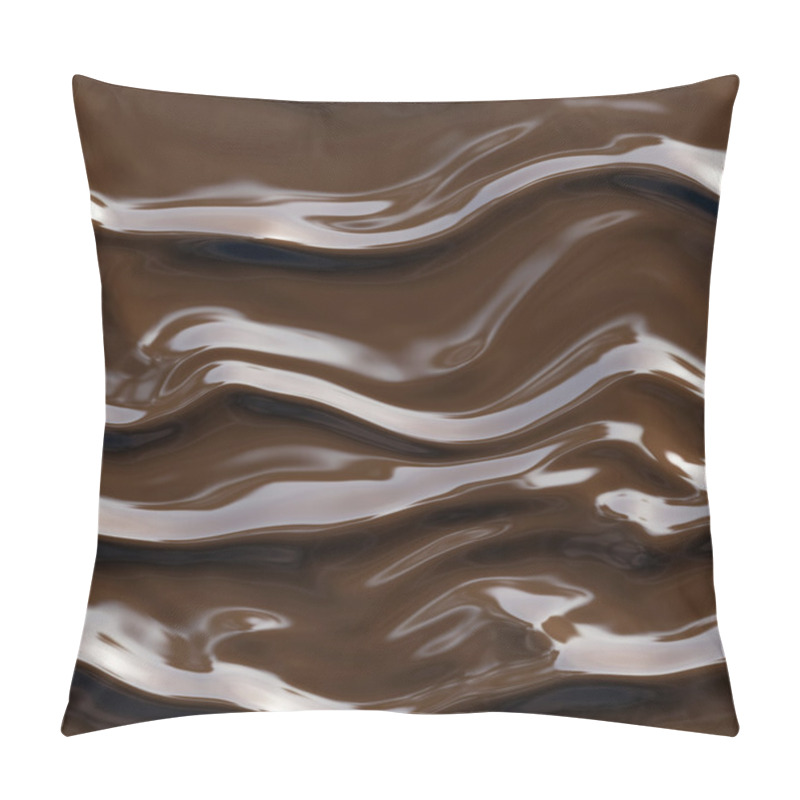 Personality  Seamless Texture Chocolate Horizontal Waves Closeup Background. Pillow Covers