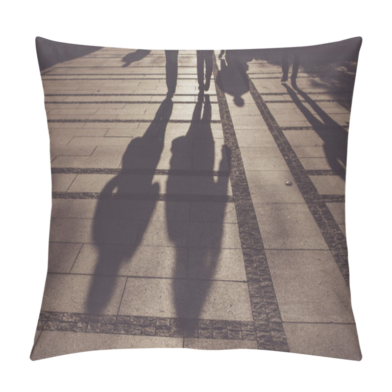 Personality  Silhouettes Of People Walking On City Street Pillow Covers