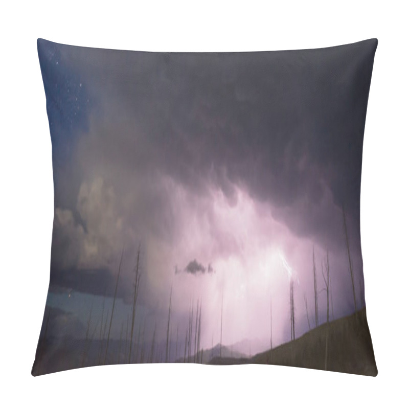 Personality  Over Tower Creek Thunderstorm Lightning Strikes Yellowstone National Park Pillow Covers