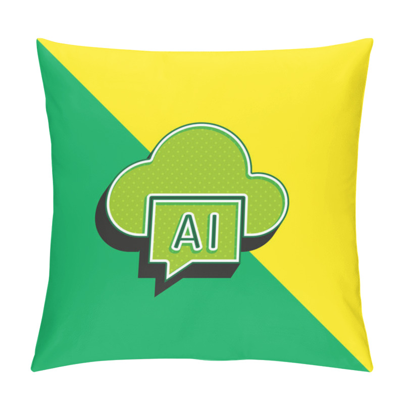 Personality  AI Green And Yellow Modern 3d Vector Icon Logo Pillow Covers