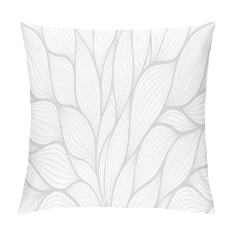 Personality  Luxury Floral Pattern With Hand Drawn Leaves. Elegant Astract Background In Minimalistic Linear Style. Trendy Line Art Design Element. Vector Illustration. Pillow Covers