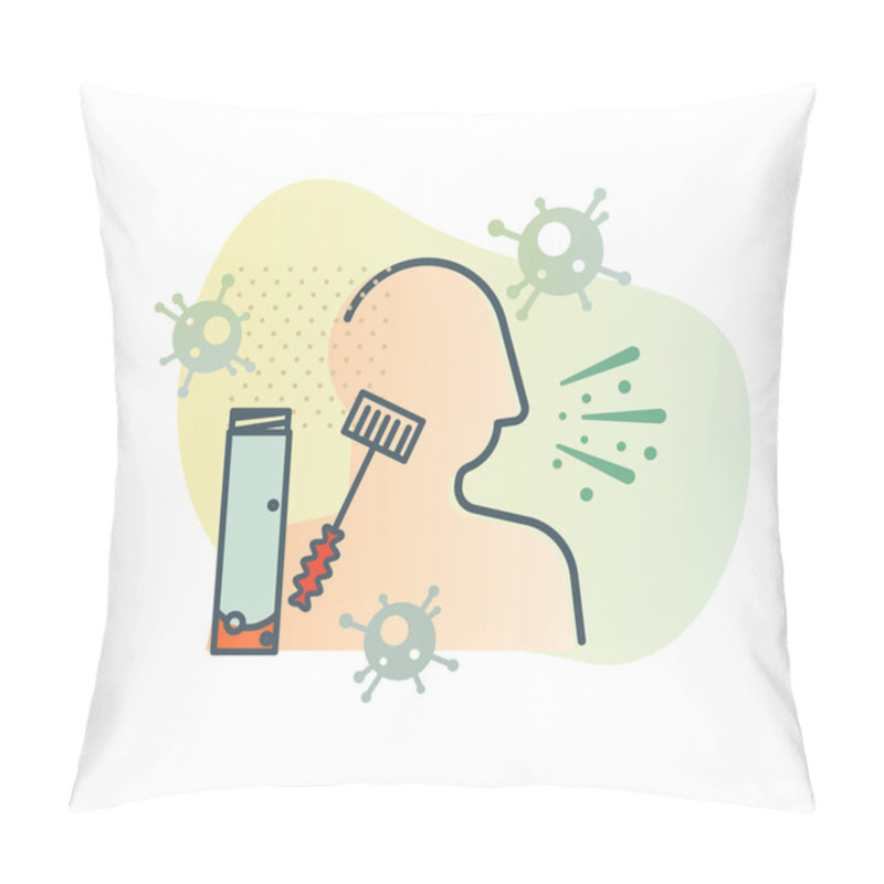 Personality  Novel Coronavirus - Testing The Patient - Icon As EPS 10 File Pillow Covers