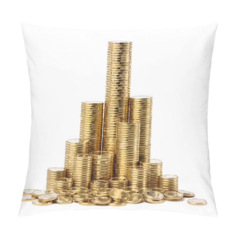 Personality  Stacks Of A Golden Coins Pillow Covers