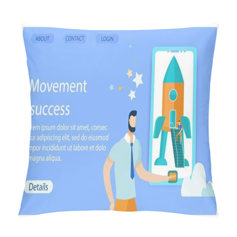 Personality  Poster Inscription Movement Success Cartoon Flat. Pillow Covers