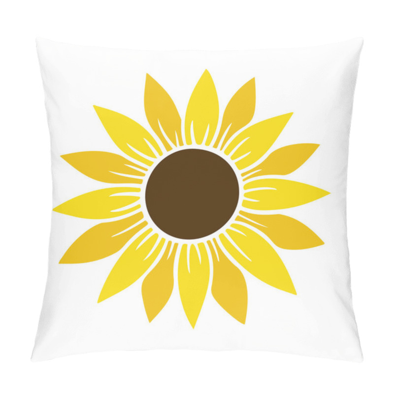 Personality  Sunflower Simple Icon. Flower Silhouette Vector Illustration. Sunflower Graphic Logo, Hand Drawn Icon For Packaging, Decor. Petals Frame, Black Silhouette Isolated On White Background Pillow Covers