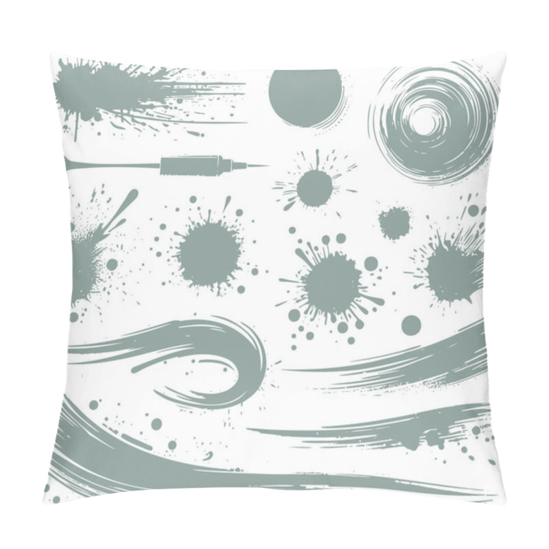 Personality  Abstract Paint Splatter And Brush Stroke Vector Art Pillow Covers