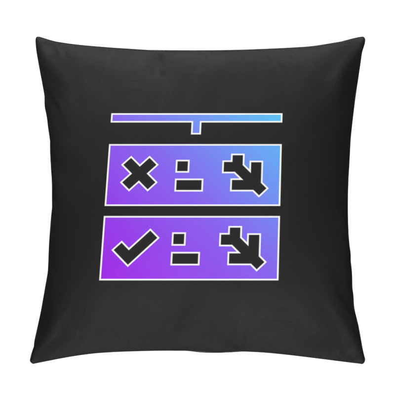 Personality  Boarding Time Blue Gradient Vector Icon Pillow Covers