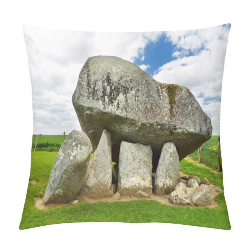 Personality  The Brownshill Dolmen, Officially Known As Kernanstown Cromlech, A Magnificent Megalithic Granite Capstone, Located In County Carlow, Ireland. Pillow Covers