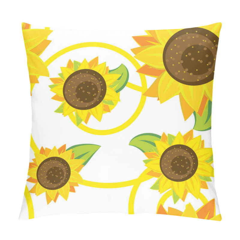 Personality  Seamless Pattern Of Sunflowers Pillow Covers