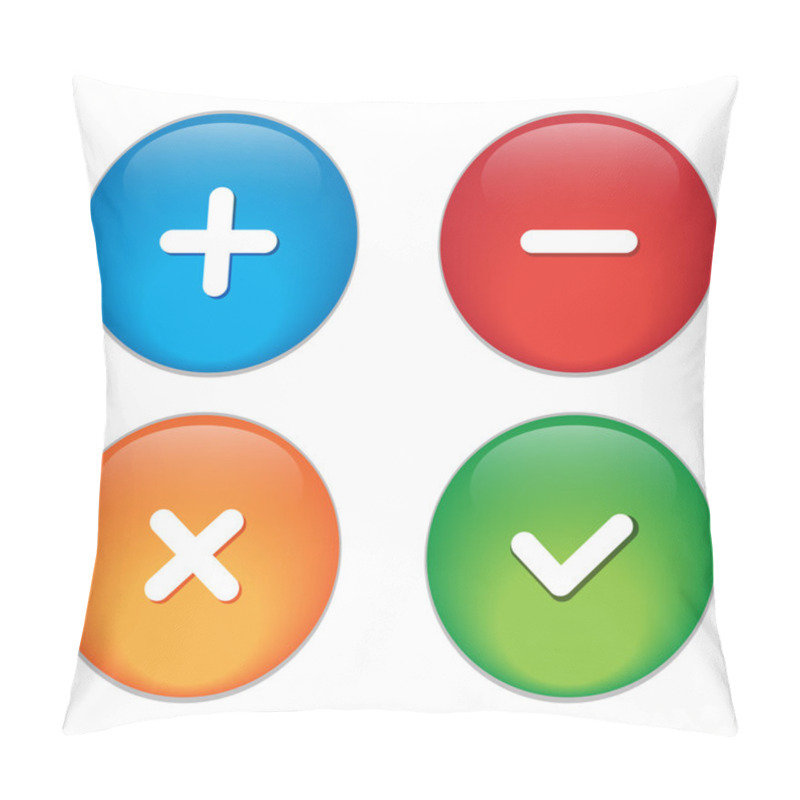 Personality  Permission Buttons Set, Vector Illustration Pillow Covers