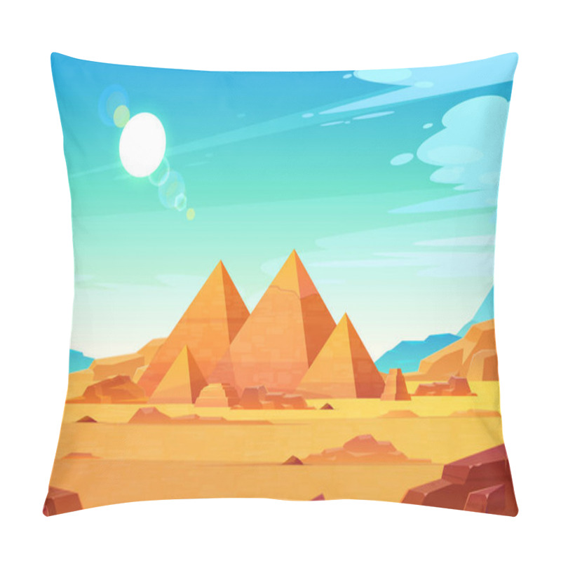 Personality  Egyptian Pyramids Landscape Cartoon Vector Pillow Covers