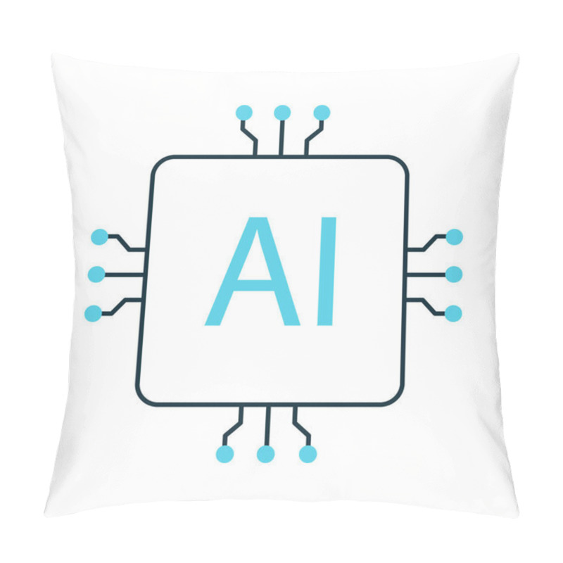 Personality  AI Computing Processor Chip Vector Icon Design, AI Technology, Chip Design, Advanced Systems Pillow Covers