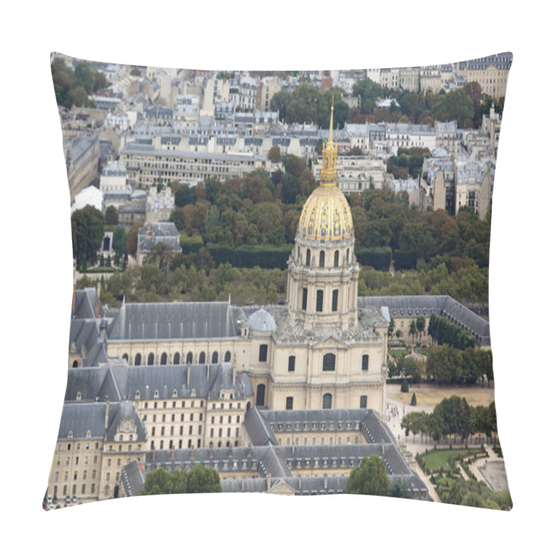 Personality  Golden Dome Of Monument Called Les Invalides In Paris France With Tomb Of Napoleon Bonaparte Pillow Covers