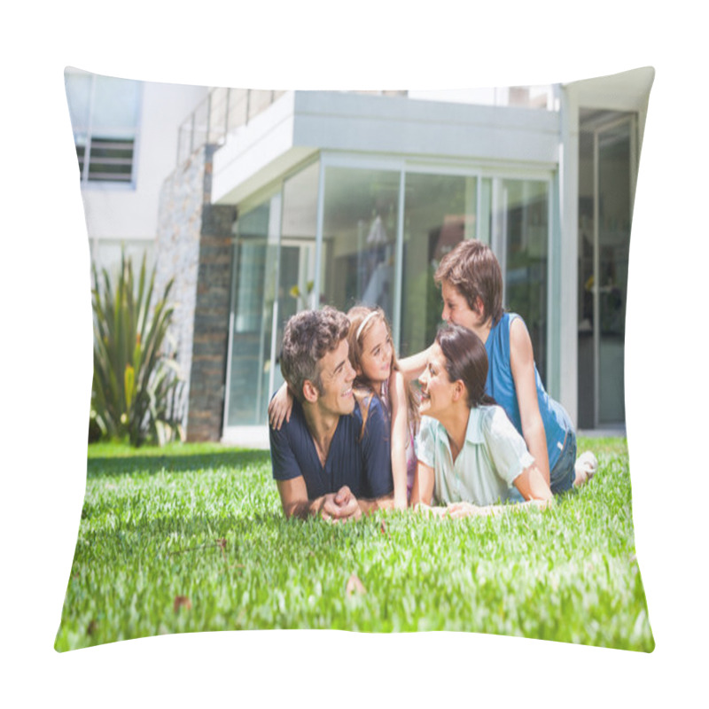 Personality  Family Lying On Grass Pillow Covers