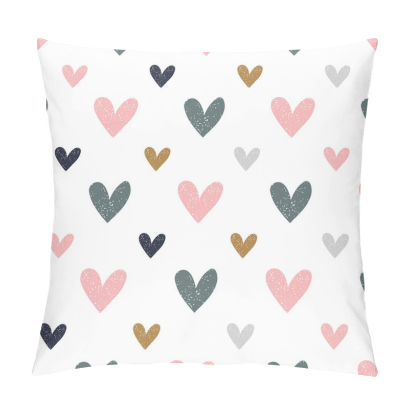 Personality  Seamless Pattern With Hand Drawn  Hearts. Childish Texture For Fabric, Textile, Apparel. Vector Background Pillow Covers