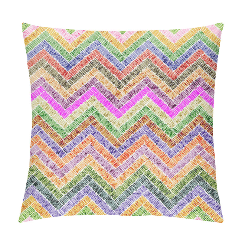 Personality  Embroidered Seamless Geometric Pattern. Ornament For The Carpet. Ethnic And Tribal Motifs. Vintage Grunge Texture. Colorful Print Of Handmade. Pillow Covers