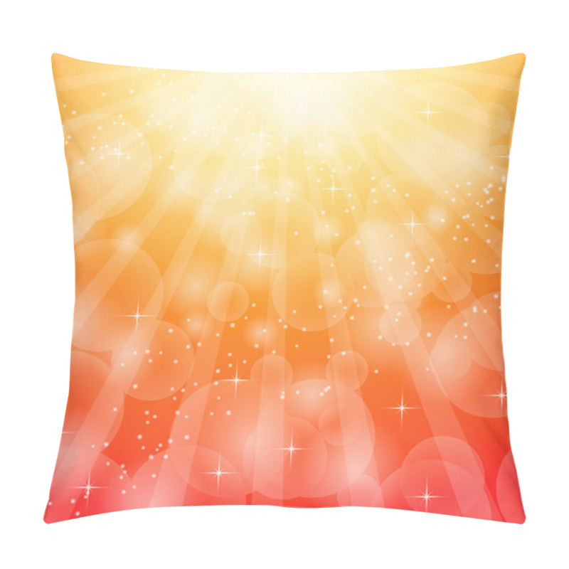 Personality  Red Bright Background With Rays. Abstract Illustration With Sun Beams Pillow Covers