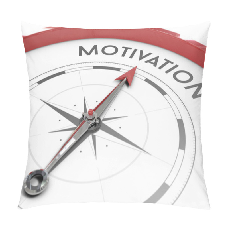 Personality  Compass Pointing To Motivation Pillow Covers