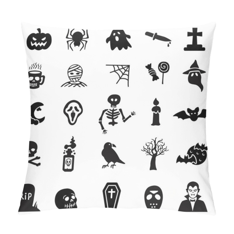 Personality  Halloween Icon Set,vector Illustration Pillow Covers