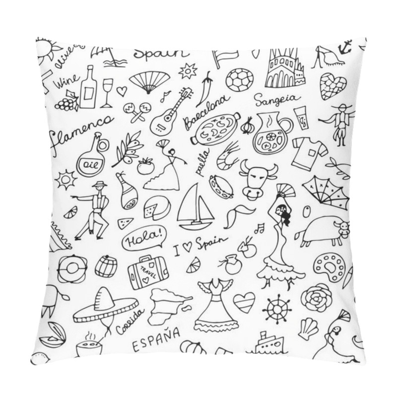 Personality  Spain, Seamless Pattern For Your Design Pillow Covers