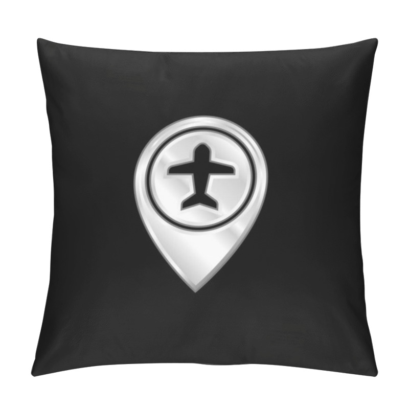 Personality  Airport Silver Plated Metallic Icon Pillow Covers