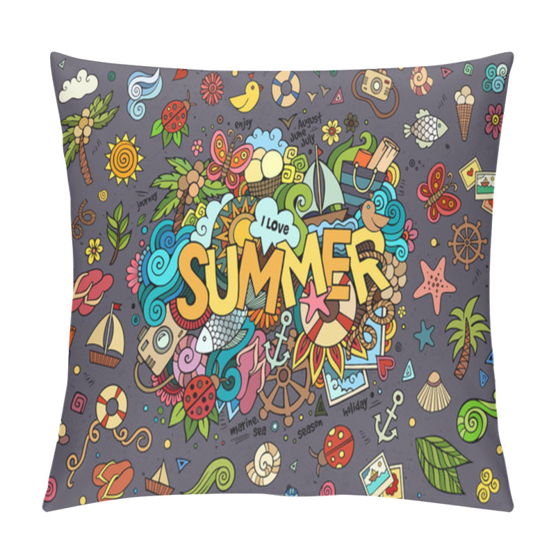 Personality  Summer Hand Lettering And Doodles Elements Pillow Covers