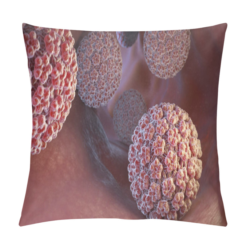 Personality  Human Papillomavirus (HPV) Is A DNA Virus From The Papillomavirus Family. 3D Illustration Pillow Covers