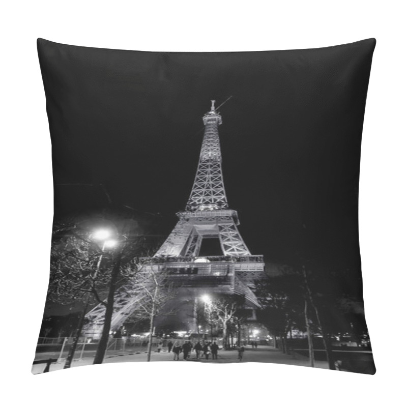 Personality  Paris, France - JAN 19, 2022: The Iconic Eiffel Tower Illuminated At Night, Wrought-iron Lattice Tower Designed By Gustave Eiffel On The Champ De Mars In Paris, France. Pillow Covers