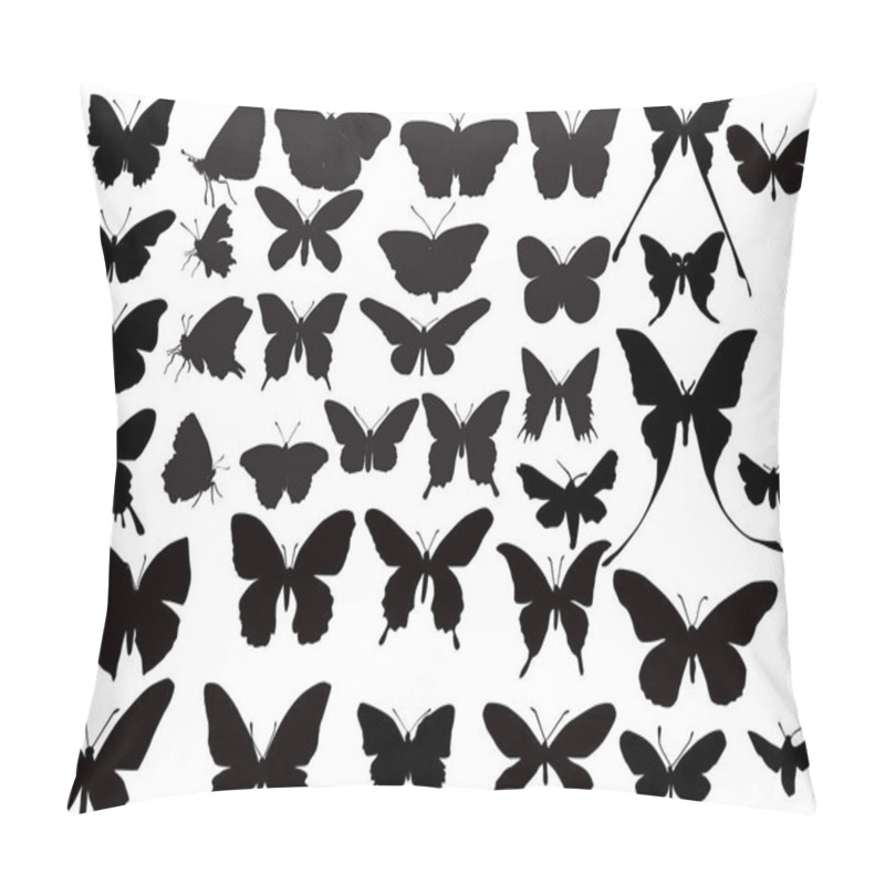 Personality  Thirty Seven Black Butterflies Silhouettes Pillow Covers