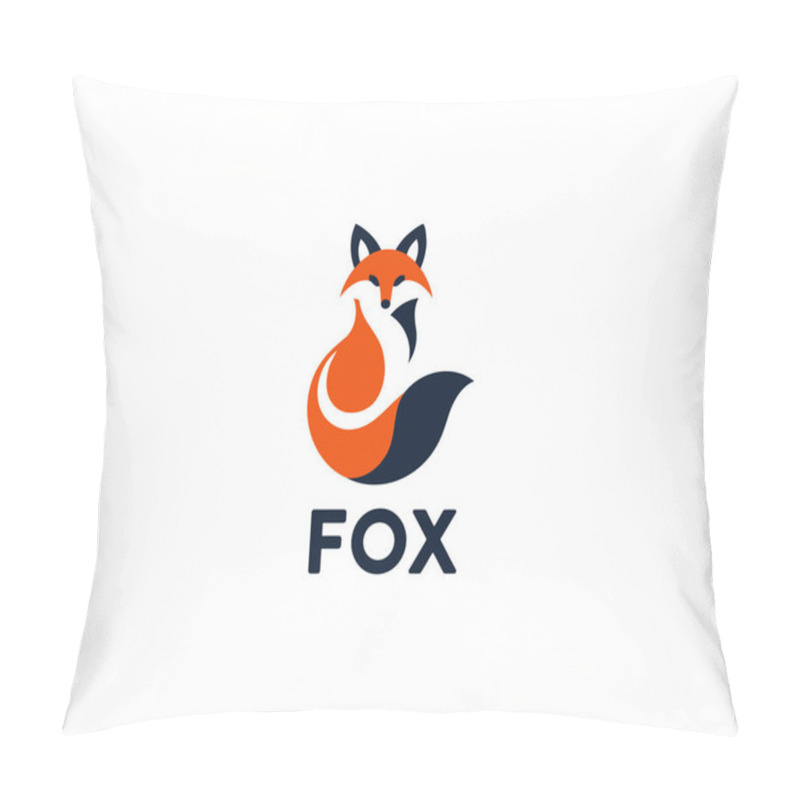 Personality  Fox Logo Design Icon Symbol Vector Illustration Pillow Covers