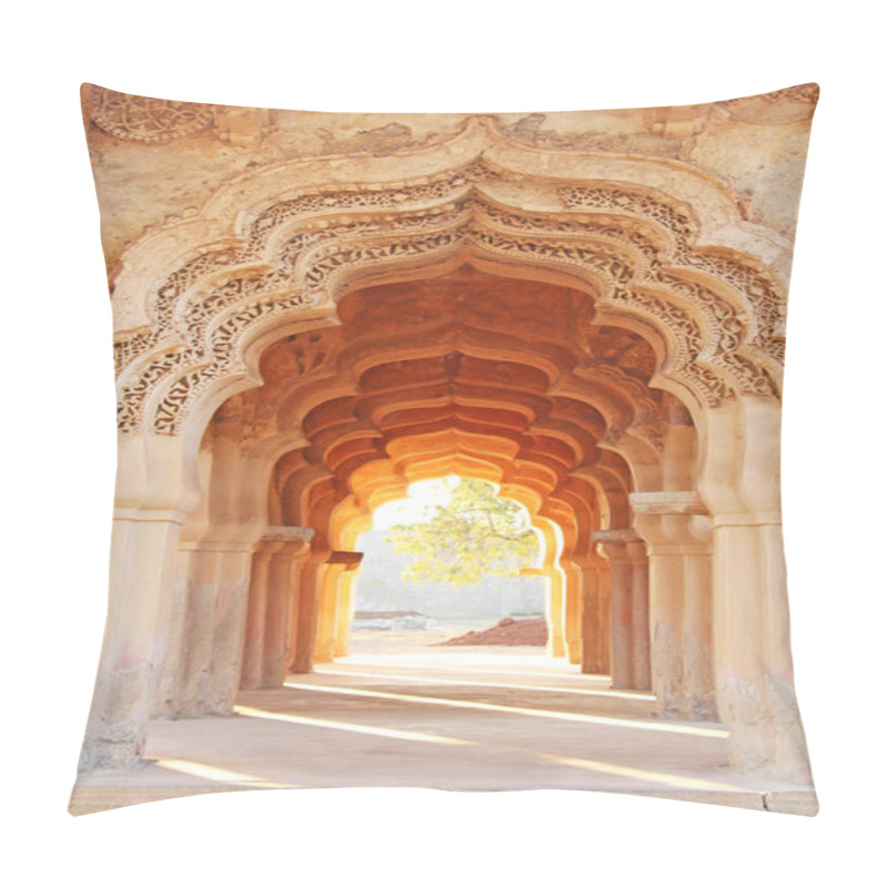 Personality  Lotus Mahal Temple In Hampi, Karnataka, India. Beautiful Carved  Pillow Covers