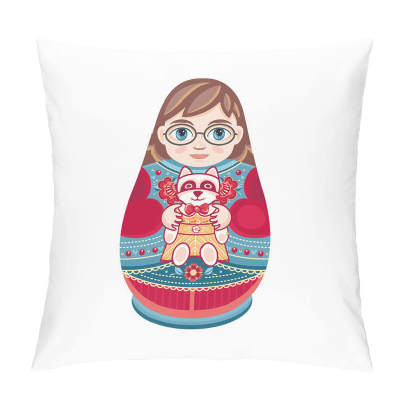 Personality  Matryoshka. Russian Folk Nesting Doll. Babushka Doll. Pillow Covers