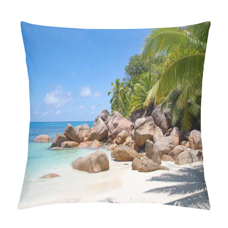 Personality  Famous Petite Anse Kerlan Beach On The Praslin Island, Seychelles Pillow Covers